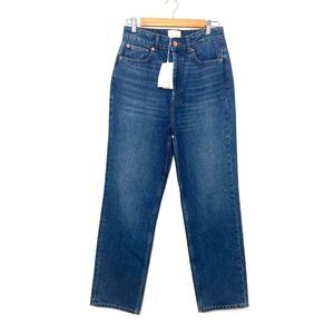 Doen High-Rise Straight-Leg Jeans in Medium Blue